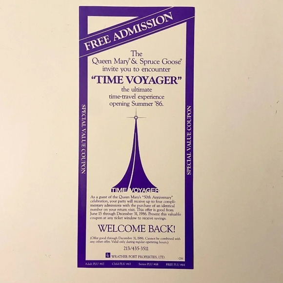 Vintage 80s Queen Mary and the Spruce Goose Brochures Pamphlets Guide Map - Picture 8 of 16